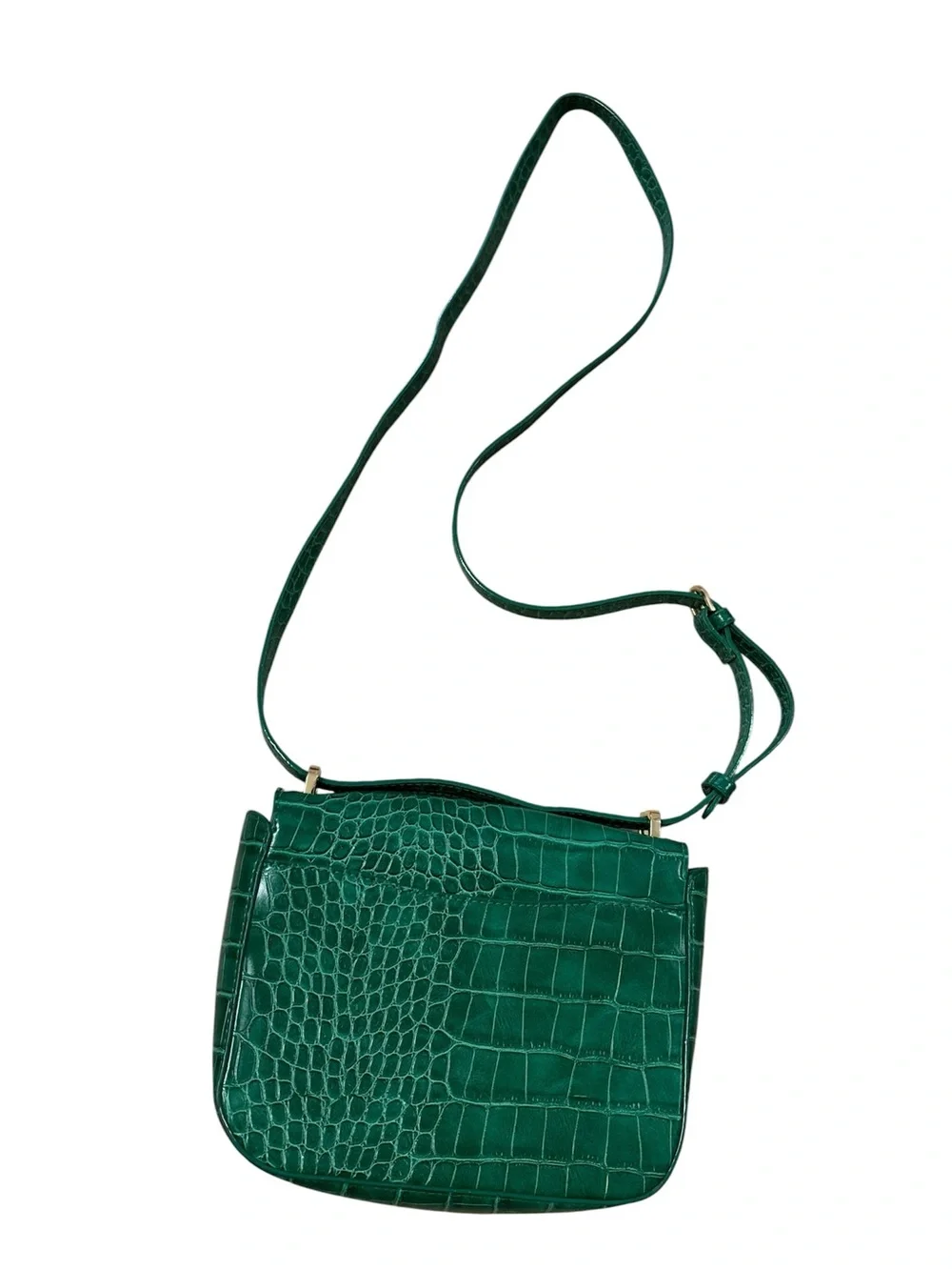 A New Day Green Crocodile-Embossed Crossbody Bag